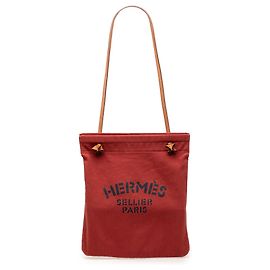 Neceser Hermès Red Toile Aline MM Roja