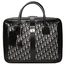 Bolsa de viagem em lona Blue Oblique e couro Dior Azul Azul marinho