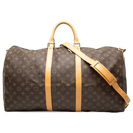 Louis Vuitton Marrom Monogram Keepall Bandouliere 55 Marrom