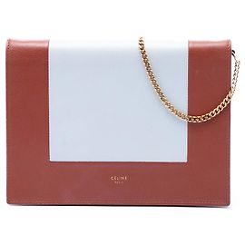 Céline Portafoglio con catena e struttura in pelle marrone Celine Marrone