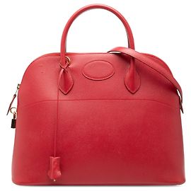 Hermès Red Courchevel Bolide 37 Rosso