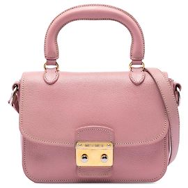 Bolsa de alça Miu Miu em pele de cabra rosa Madras Rosa