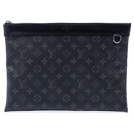 Pochette Louis Vuitton Black Monogram Eclipse Discovery GM Noir