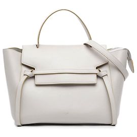 Céline Bolsa Belt em couro de bezerro liso branco mini Celine Branco