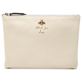 Clutch Blind For Love em couro de bezerro branco Gucci Branco Cru