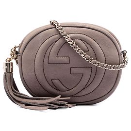 Gucci Borsa a tracolla mini in nabuk marrone Soho Chain Marrone Taupe