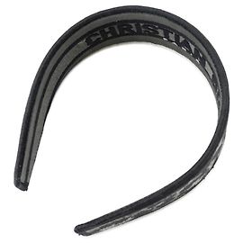 Arco de cabelo em canvas com estampa de leopardo Christian Dior Marrom Preto