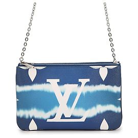 Louis Vuitton LV Escale Pochette Double Zip Handtasche Blau