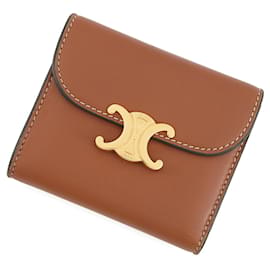 Céline Celine Triomphe Small Flap Wallet Brown