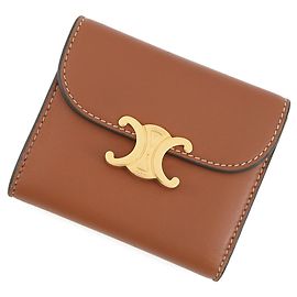 Céline Cartera Celine Triomphe Small Flap Castaño
