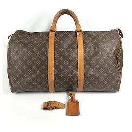 Sac de voyage Louis Vuitton Monogram Keepall 50 Marron