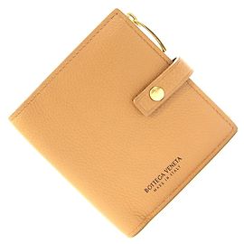 Portefeuille pliable en cuir marron Bottega Veneta Marron