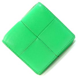 Monedero de cuero verde Bottega Veneta Verde