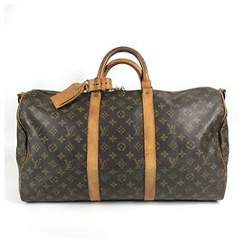 Bolso Louis Vuitton Monogram Keepall Bandoulière 50 Castaño
