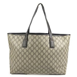Bolsa de ombro tote Gucci GG Logo Bege Castanho escuro