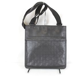 Gucci Shima Leder Schultertasche Schwarz