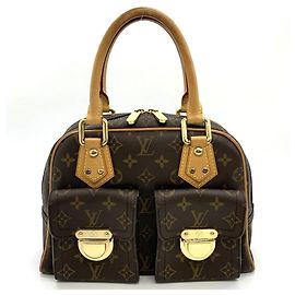 Sac à main Louis Vuitton Manhattan PM Marron Monogramme