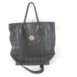 Céline Celine Black Leather Tote Bag Black