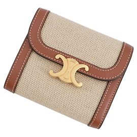 Céline Carteira com aba Triomphe Celine Marrom
