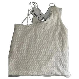 Autre Marque Musier Paris White Textured One-Shoulder Cami Top White