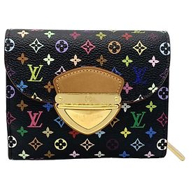 Louis Vuitton Monogram Multicolore Black Tri-fold Wallet Black
