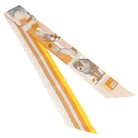 Lenço Twilly Hermès GRAND THEATRE NOUVEAU Laranja