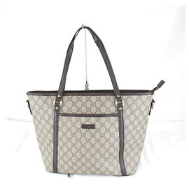 Bolsa Tote Gucci em lona GG Supreme bege Bege