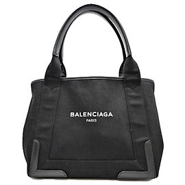 Balenciaga Navy Cabas Small Handbag Black