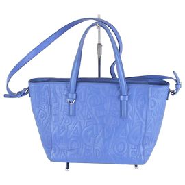 Salvatore Ferragamo Blue Leather Tote Bag Blue