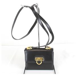 Borsa a tracolla in pelle da donna Salvatore Ferragamo Nero