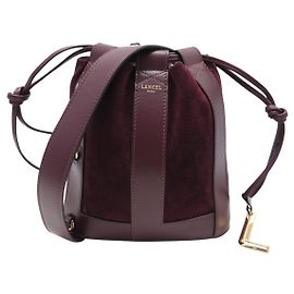 NOVA BOLSA TIPO BALDE LANCEL ELLES A13359 S EM CAMURÇA E COURO Bordeaux