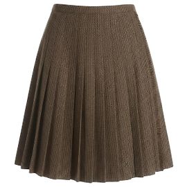 Falda plisada de lana Christian Dior Castaño