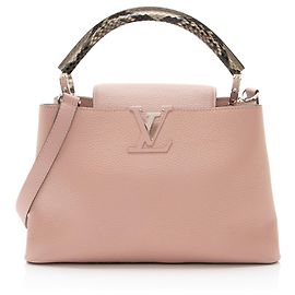 Sac Capucines PM en Taurillon Python Louis Vuitton Rose