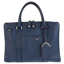 Bulgari Bvlgari Leather Briefcase Blue
