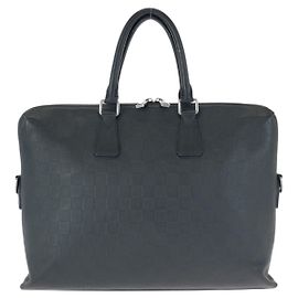Louis Vuitton Leather Porte Documents Jour Briefcase Black