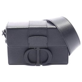 Bolso de hombro de cuero Dior 30 Montaigne Negro