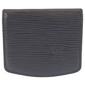 Louis Vuitton Leather Coin Case Black