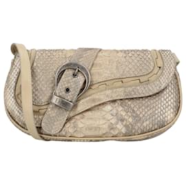 Dior Gaucho Python Handbag Brown Beige