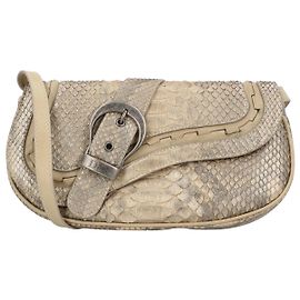 Borsa Dior Gaucho in pitone Marrone Beige