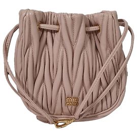 Bolsa Bucket Matelassé Miu Miu em couro rosa Marrom Rosa