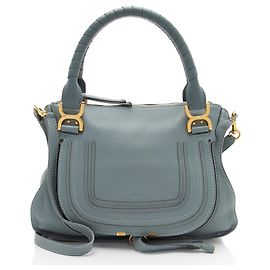 Chloé Bolsa Marcie Medium em couro de bezerro Chloe Azul