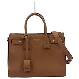 Saint Laurent Sac De Jour Lederhandtasche Braun
