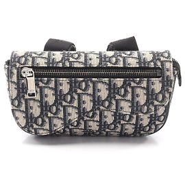 Clutch Saddle em Canvas Dior Marrom Bege