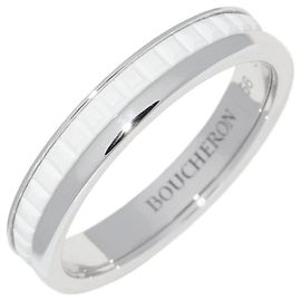 Anello Quatre Double White in Oro Bianco e Ceramica Boucheron Bianco