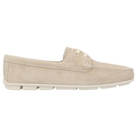 Mocassim de camurça Prada Sapatos para mulher Marrom Bege