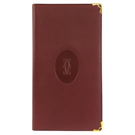 Cartier Vintage Must Line Bordeaux Leather Wallet Brown