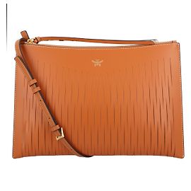 Bolsa transversal MCM Aren Medium em couro nappa Marrom