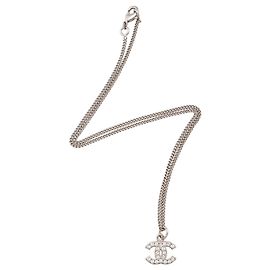 Collana Chanel Crystal CC Argento Metallico