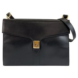 Bolsa de ombro Dior Vintage em couro preto Preto