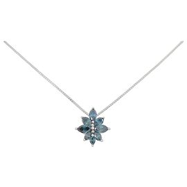 Autre Marque Colar de ouro Au750 e diamantes Prata
